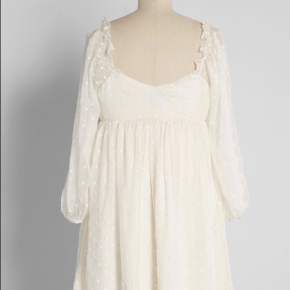 🆕 ModCloth White Babydoll Dress size Large - Picture 2 of 13
